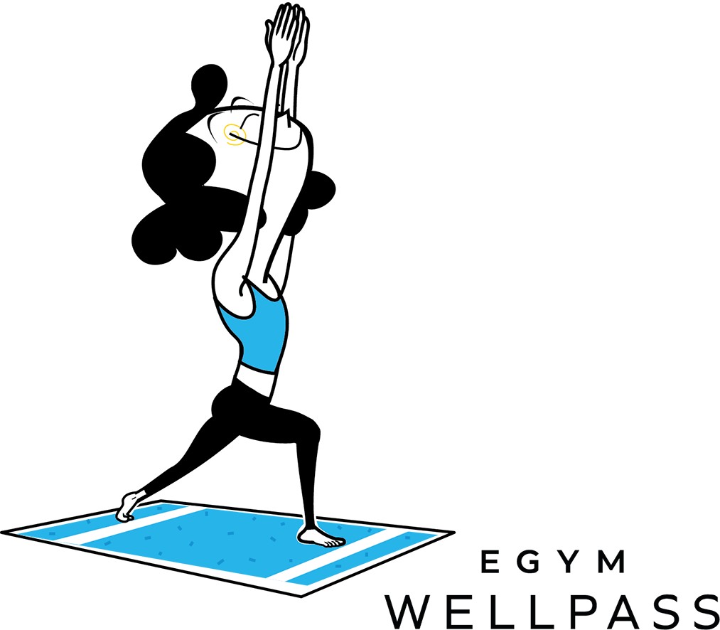 Illustration einer Frau auf einer Gym-Matte in Yoga-Pose